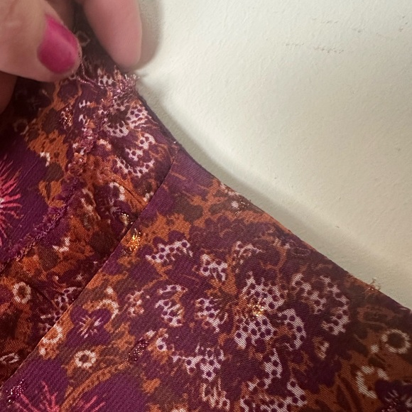 House Of Harlow 1960 Red Floral SmockedCuff Surplice Neck Tiered Ruffle Dress 10 - Picture 16 of 16